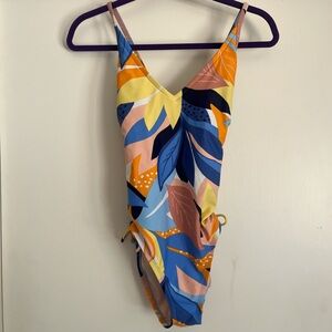 Floral low back one piece swimsuit